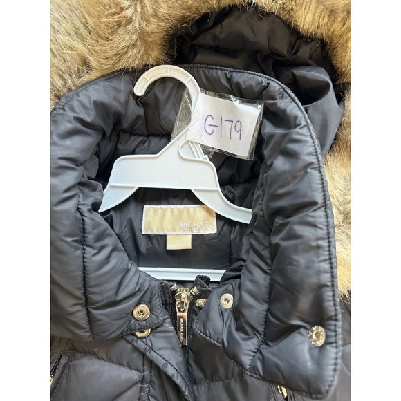 Michael Kors Down Fill Faux Fur Hooded Long Quilted Puffer Coat - Picture 3 of 9